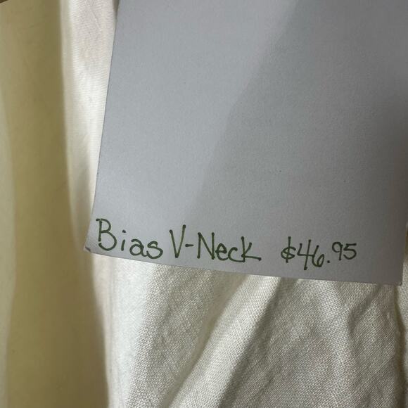 Flax Linen Bias V Neck Tank Top NEW - Picture 5 of 7